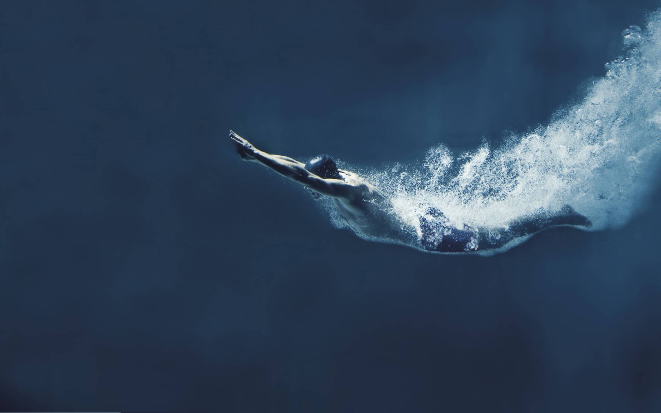 swimmer in ocean