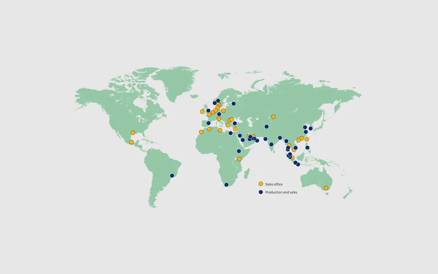 Map of Jotun's presence around the world